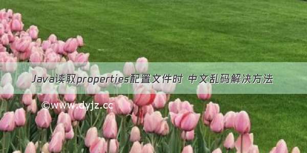 Java读取properties配置文件时 中文乱码解决方法