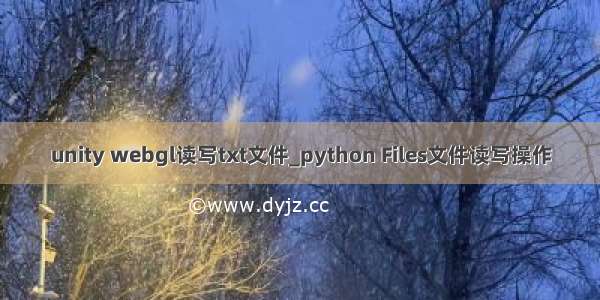 unity webgl读写txt文件_python Files文件读写操作