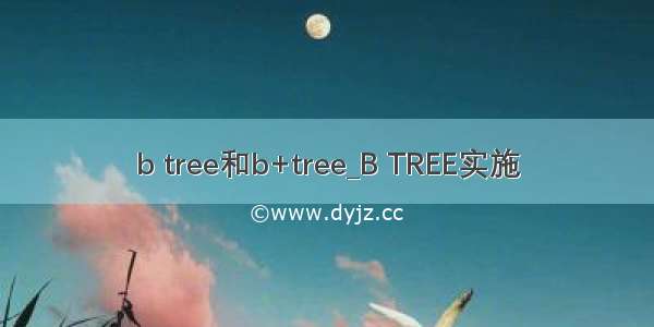 b tree和b+tree_B TREE实施