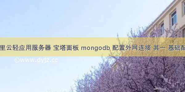 阿里云轻应用服务器 宝塔面板 mongodb 配置外网连接 其一 基础配置