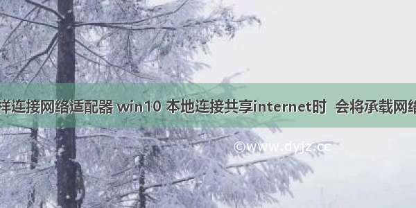 计算机怎样连接网络适配器 win10 本地连接共享internet时  会将承载网络适配器IP