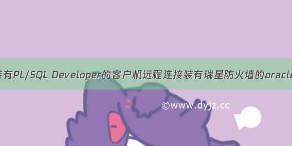 如何让装有PL/SQL Developer的客户机远程连接装有瑞星防火墙的oracle数据库