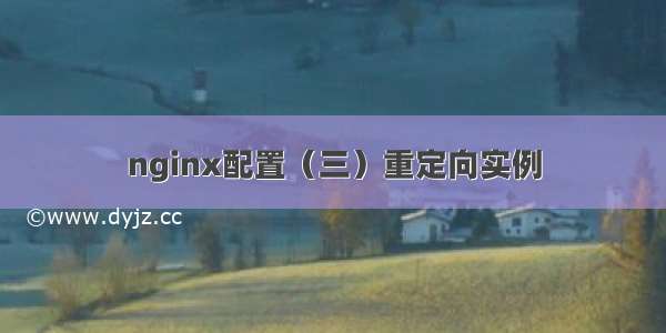 nginx配置（三）重定向实例