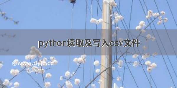 python读取及写入csv文件