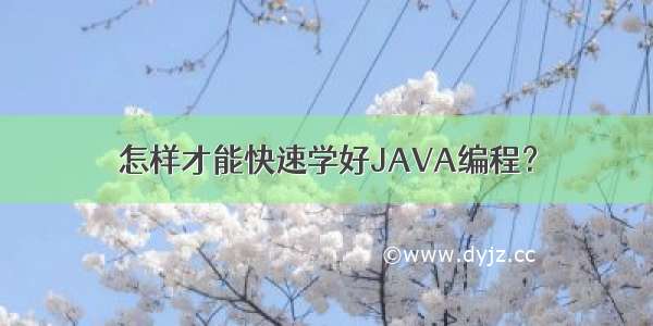 怎样才能快速学好JAVA编程？