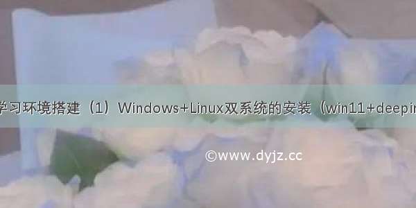 深度学习环境搭建（1）Windows+Linux双系统的安装（win11+deepin20.3）