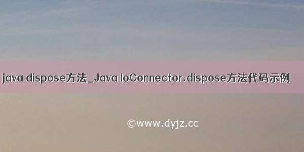 java dispose方法_Java IoConnector.dispose方法代码示例