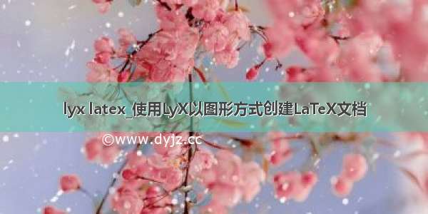 lyx latex_使用LyX以图形方式创建LaTeX文档