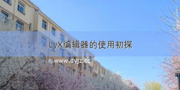 LyX编辑器的使用初探