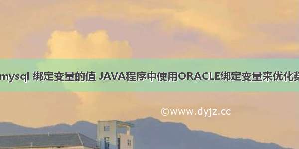 java mysql 绑定变量的值 JAVA程序中使用ORACLE绑定变量来优化数据库