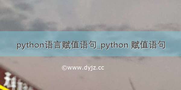 python语言赋值语句_python 赋值语句