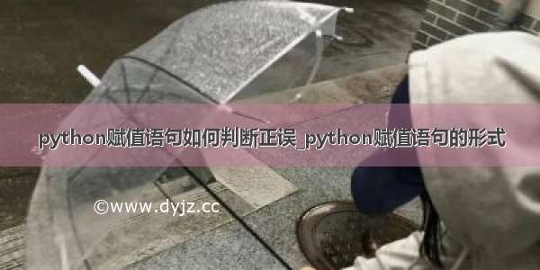 python赋值语句如何判断正误_python赋值语句的形式