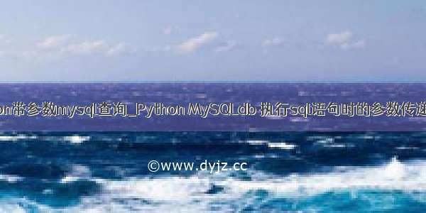 python带参数mysql查询_Python MySQLdb 执行sql语句时的参数传递方式