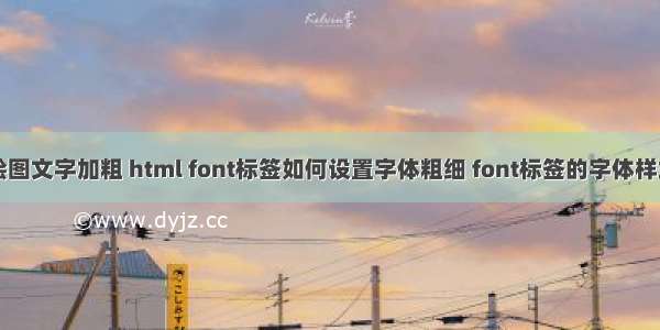 php绘图文字加粗 html font标签如何设置字体粗细 font标签的字体样式总结