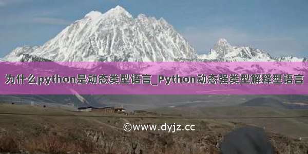 为什么python是动态类型语言_Python动态强类型解释型语言