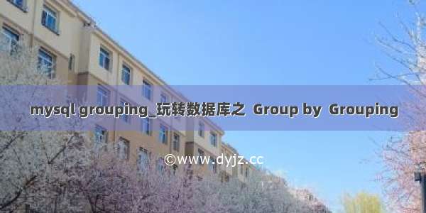 mysql grouping_玩转数据库之  Group by  Grouping