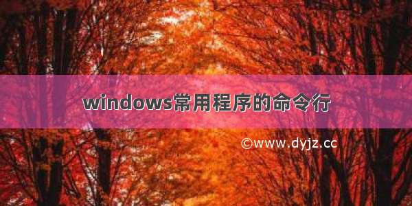 windows常用程序的命令行