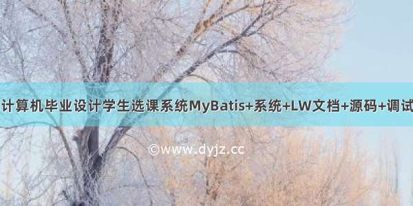 java计算机毕业设计学生选课系统MyBatis+系统+LW文档+源码+调试部署