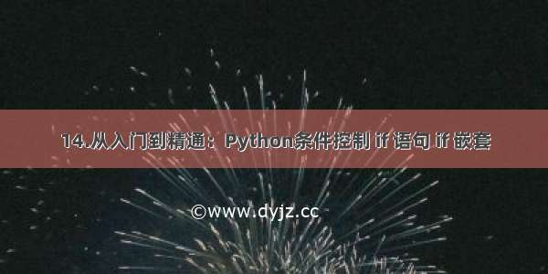 14.从入门到精通：Python条件控制 if 语句 if 嵌套