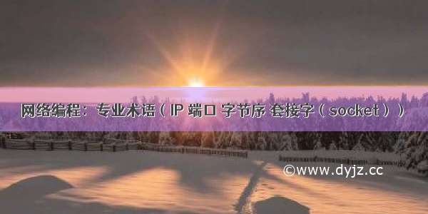 网络编程：专业术语（IP 端口 字节序 套接字（socket））