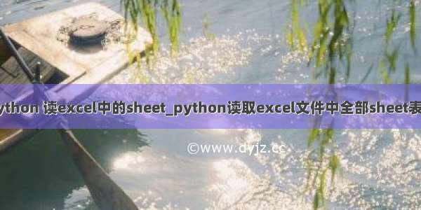 python 读excel中的sheet_python读取excel文件中全部sheet表格