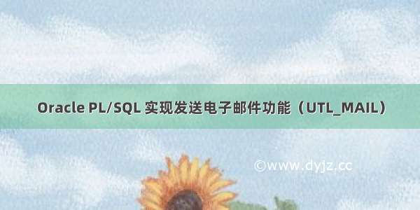 Oracle PL/SQL 实现发送电子邮件功能（UTL_MAIL）