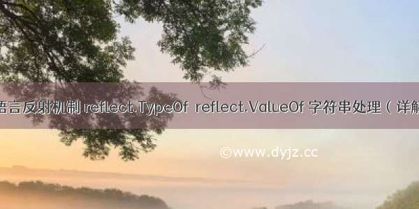 go语言反射机制 reflect.TypeOf  reflect.ValueOf 字符串处理（详解）