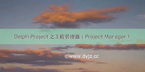 Delphi Project 之工程管理器（Project Manager）