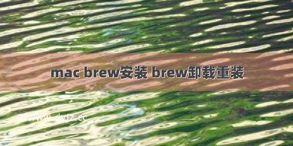 mac brew安装 brew卸载重装