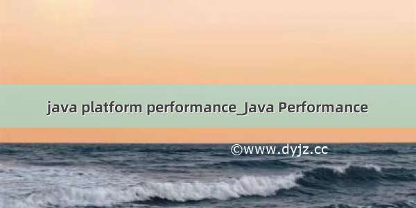 java platform performance_Java Performance