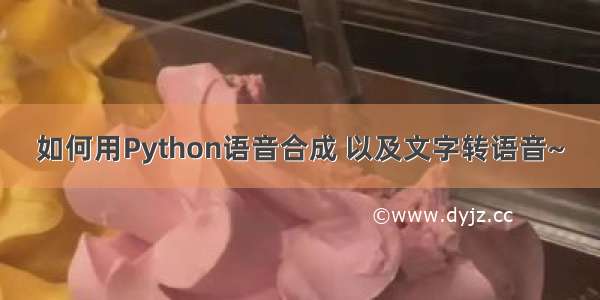 如何用Python语音合成 以及文字转语音~