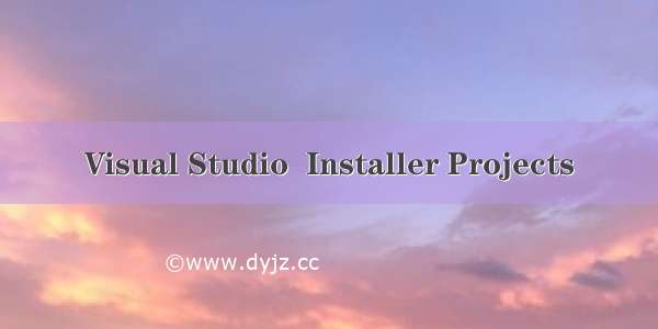 Visual Studio  Installer Projects