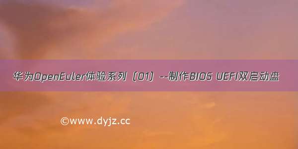 华为OpenEuler体验系列（01）--制作BIOS UEFI双启动盘