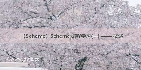 【Scheme】Scheme 编程学习(一) —— 概述