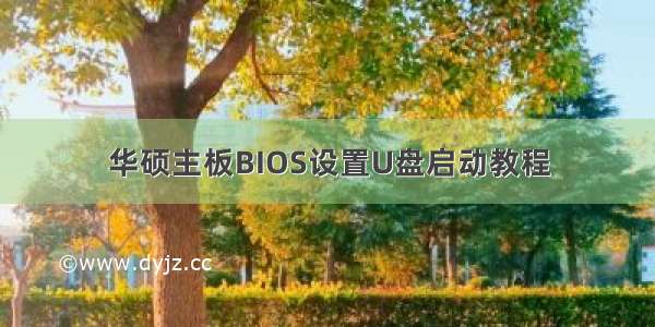 华硕主板BIOS设置U盘启动教程