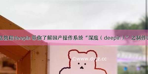 linux系统安装u盘教程deepin 带你了解国产操作系统“深度（deepin）”之制作U盘启动教程...