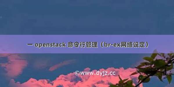 一 openstack 命令行管理（br-ex网络设定）