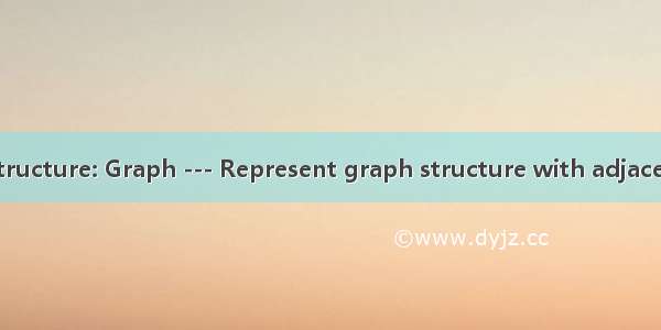 Date Structure: Graph --- Represent graph structure with adjacency list