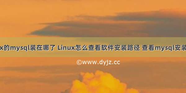 linux的mysql装在哪了 Linux怎么查看软件安装路径 查看mysql安装在哪