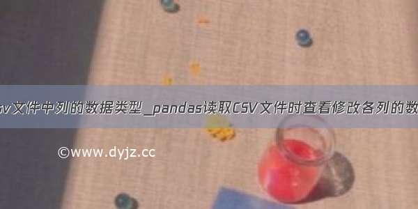 python修改csv文件中列的数据类型_pandas读取CSV文件时查看修改各列的数据类型格式...