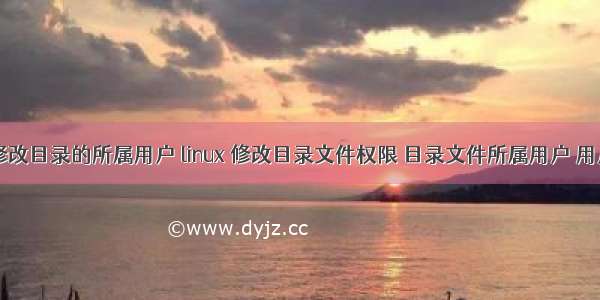 linux修改目录的所属用户 linux 修改目录文件权限 目录文件所属用户 用户组...