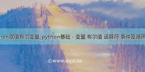 python赋值布尔变量_python基础 - 变量 布尔值 运算符 条件及循环语句