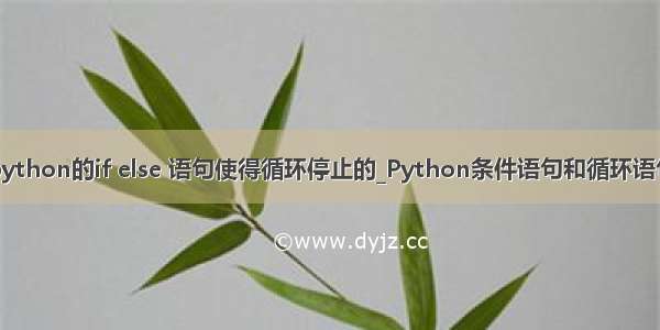 python的if else 语句使得循环停止的_Python条件语句和循环语句