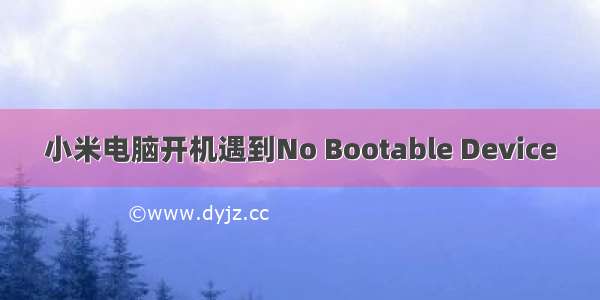 小米电脑开机遇到No Bootable Device