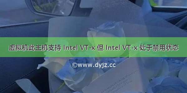 虚拟机此主机支持 Intel VT-x 但 Intel VT-x 处于禁用状态