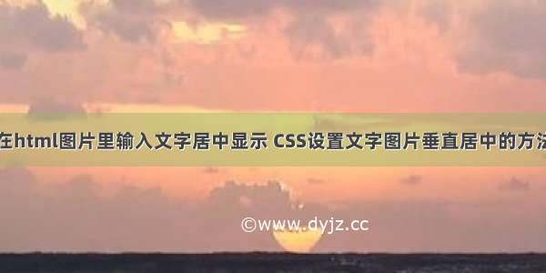 如何在html图片里输入文字居中显示 CSS设置文字图片垂直居中的方法总结