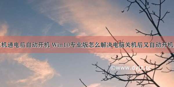 51.计算机通电后自动开机 Win10专业版怎么解决电脑关机后又自动开机的问题?