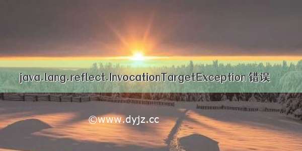 java.lang.reflect.InvocationTargetException 错误