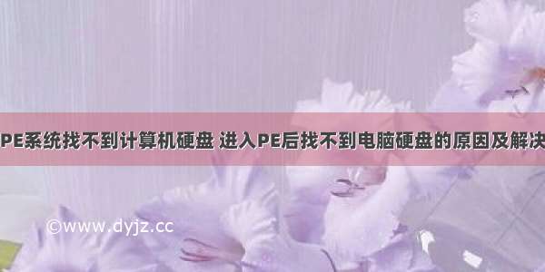 启动PE系统找不到计算机硬盘 进入PE后找不到电脑硬盘的原因及解决方法