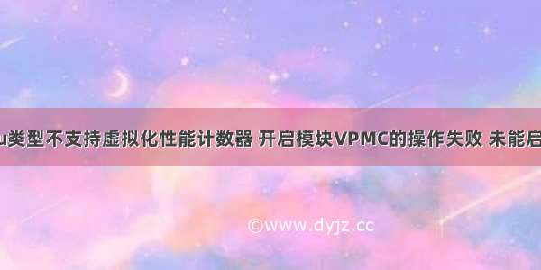 该主机cpu类型不支持虚拟化性能计数器 开启模块VPMC的操作失败 未能启动虚拟机。